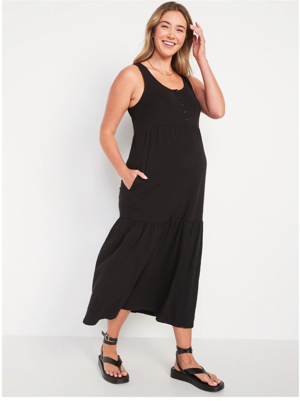 Old Navy Maternity All-Day Tiered Maxi Dress